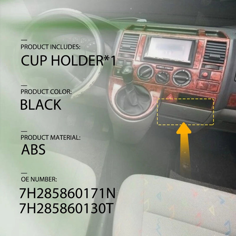 Dash Dual Cup & Coin Ashtray Holder for VW Transporter T5 2003-2013