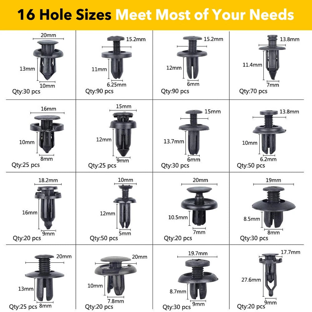 625X Car Trim Clips Kit Fastener Rivet Retainer Bumper Panel Push BOX Pin