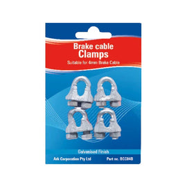 ARK Ark Brake Cable Clamps 4 X 4Mm Galvanised 186BCC04B