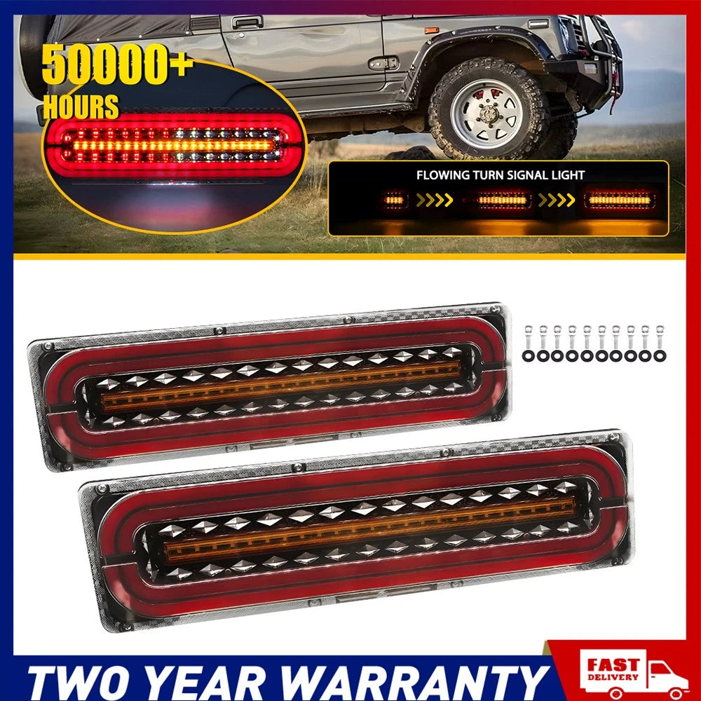 2/4/8x Large Trailer tail lights LED Stop Tail Lights Flowing Boat Truck Lamp A