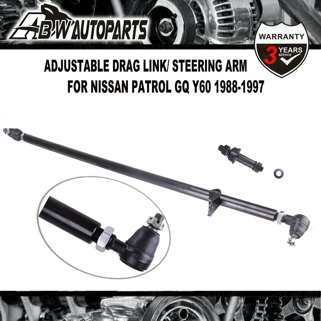 ADJUSTABLE Drag Link Steering Arm Rod for Nissan GQ Y60 Patrol 87-97 HEAVY DUTY