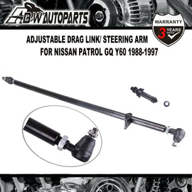 ADJUSTABLE Drag Link Steering Arm Rod for Nissan GQ Y60 Patrol 87-97 HEAVY DUTY
