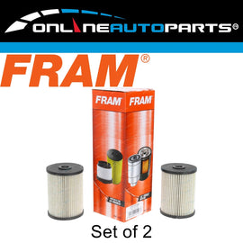 Set of 2 FRAM Fuel Filters for Holden Colorado LS RG 2.8L LWN 2013~2019 Diesel