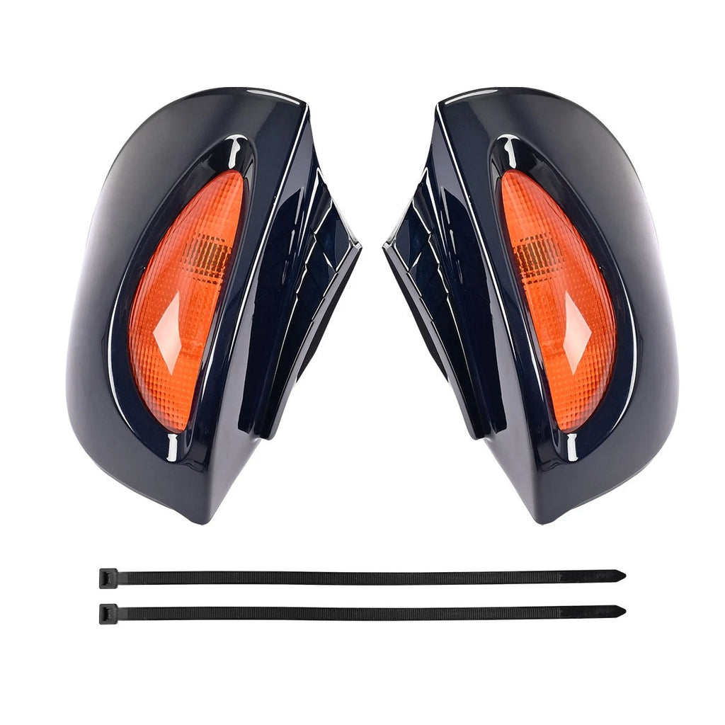 Dark Blue Rear View Mirrors Amber Turn Signals For BMW R1100RT R1100RTP R1150RT