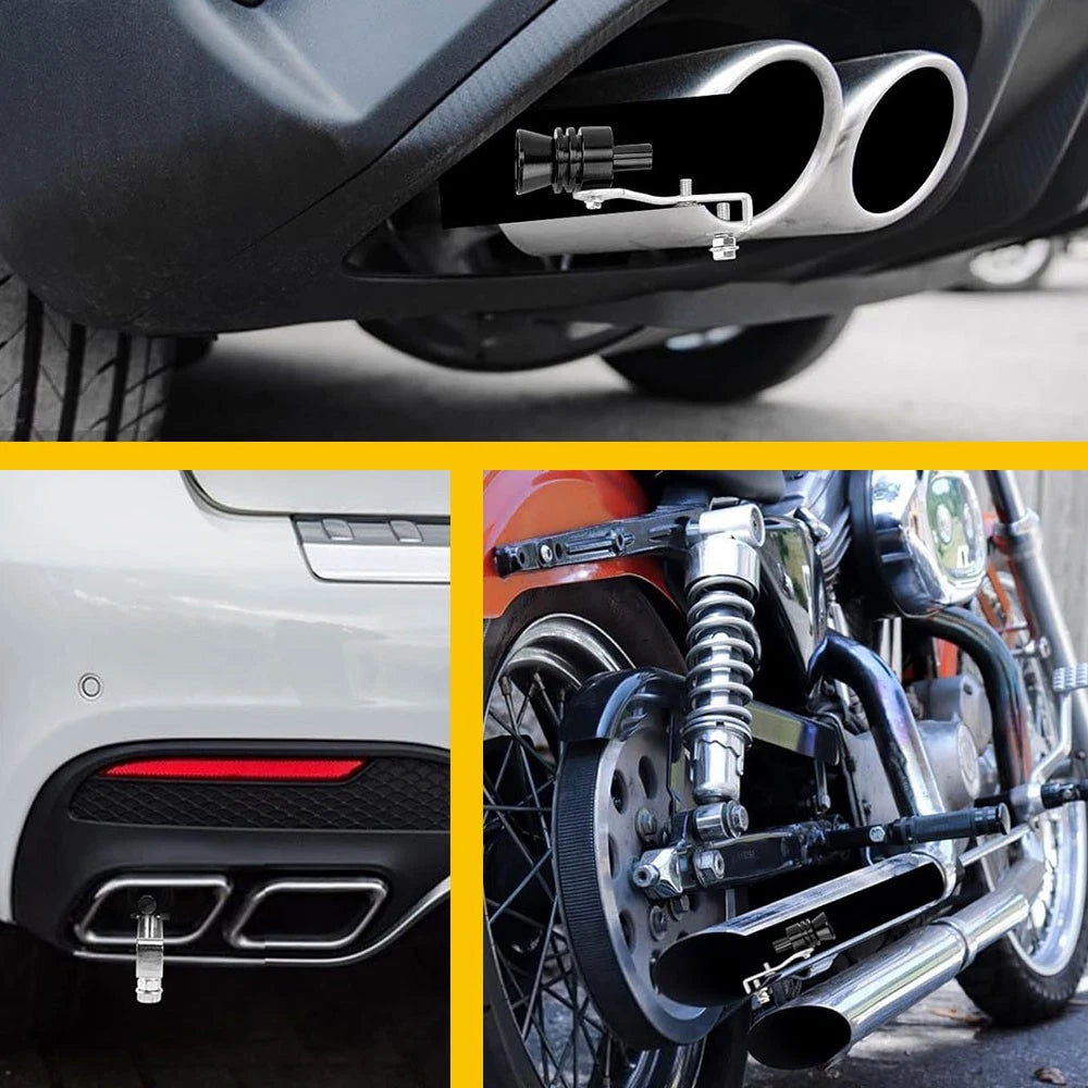 Car Turbo Black Muffler Exhaust Pipe Oversized Roar Maker Loud Whistle Sound XL