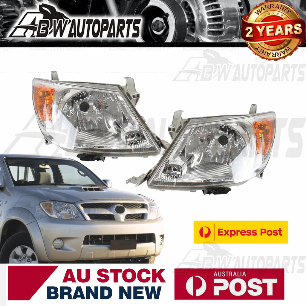 2X LH+RH Head Light For Toyota Hilux SR SR5 Workmate GGN KUN TGN Ute 2005-2008