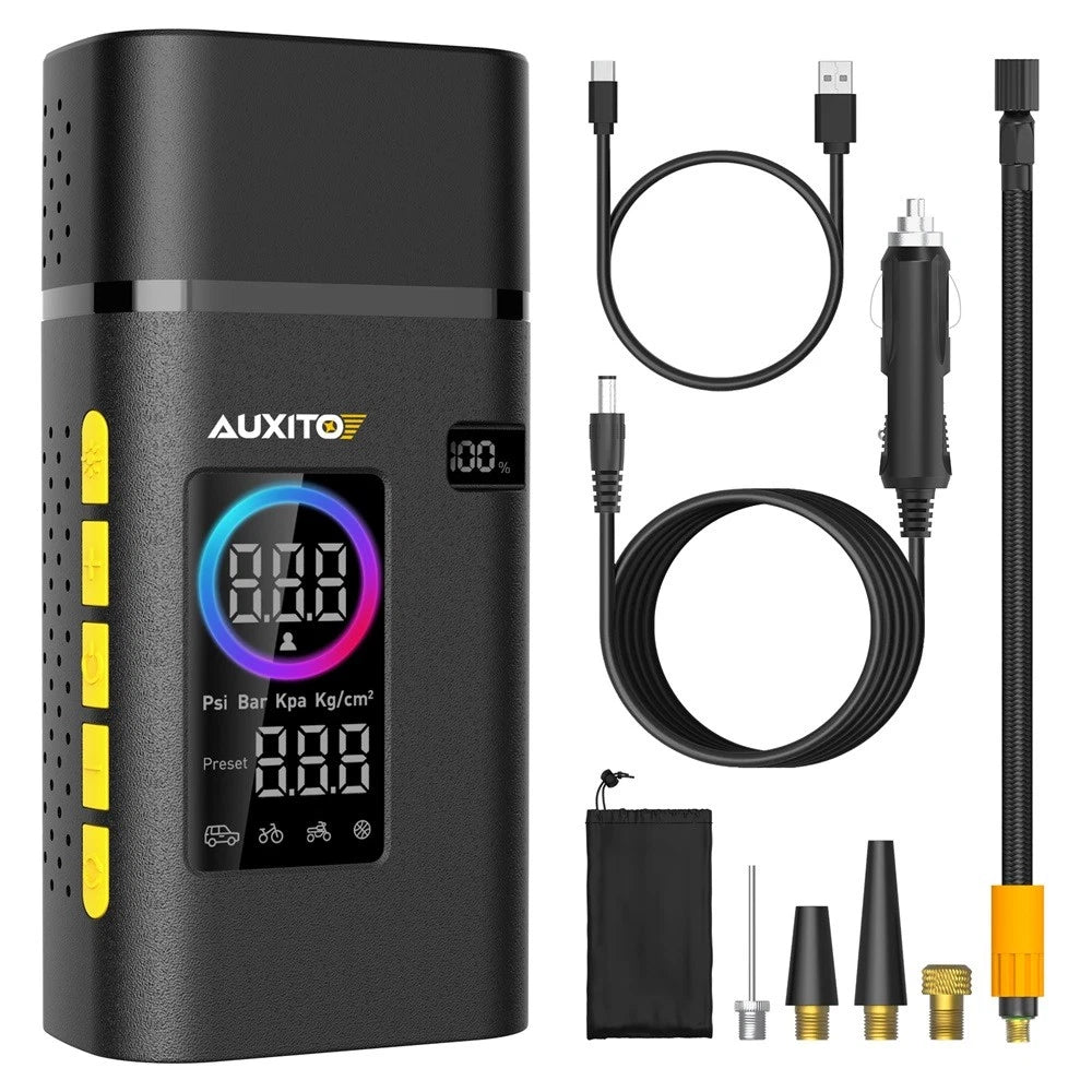 AUXITO Rechargeable Car Tire Air Inflator Portable Electric Tyre Pump Cordless