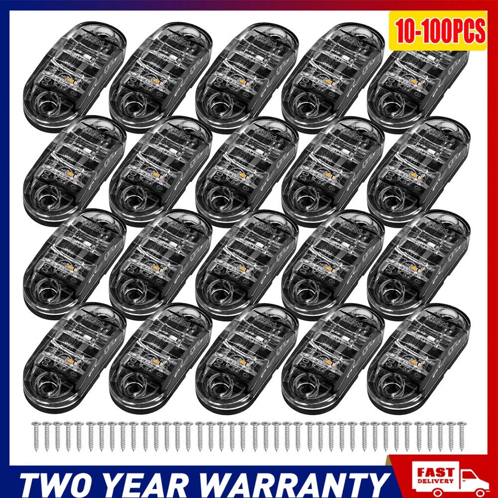 10-100X LED Clearance Lights Side Marker Amber Red Indicators Trailer Truck NEWA
