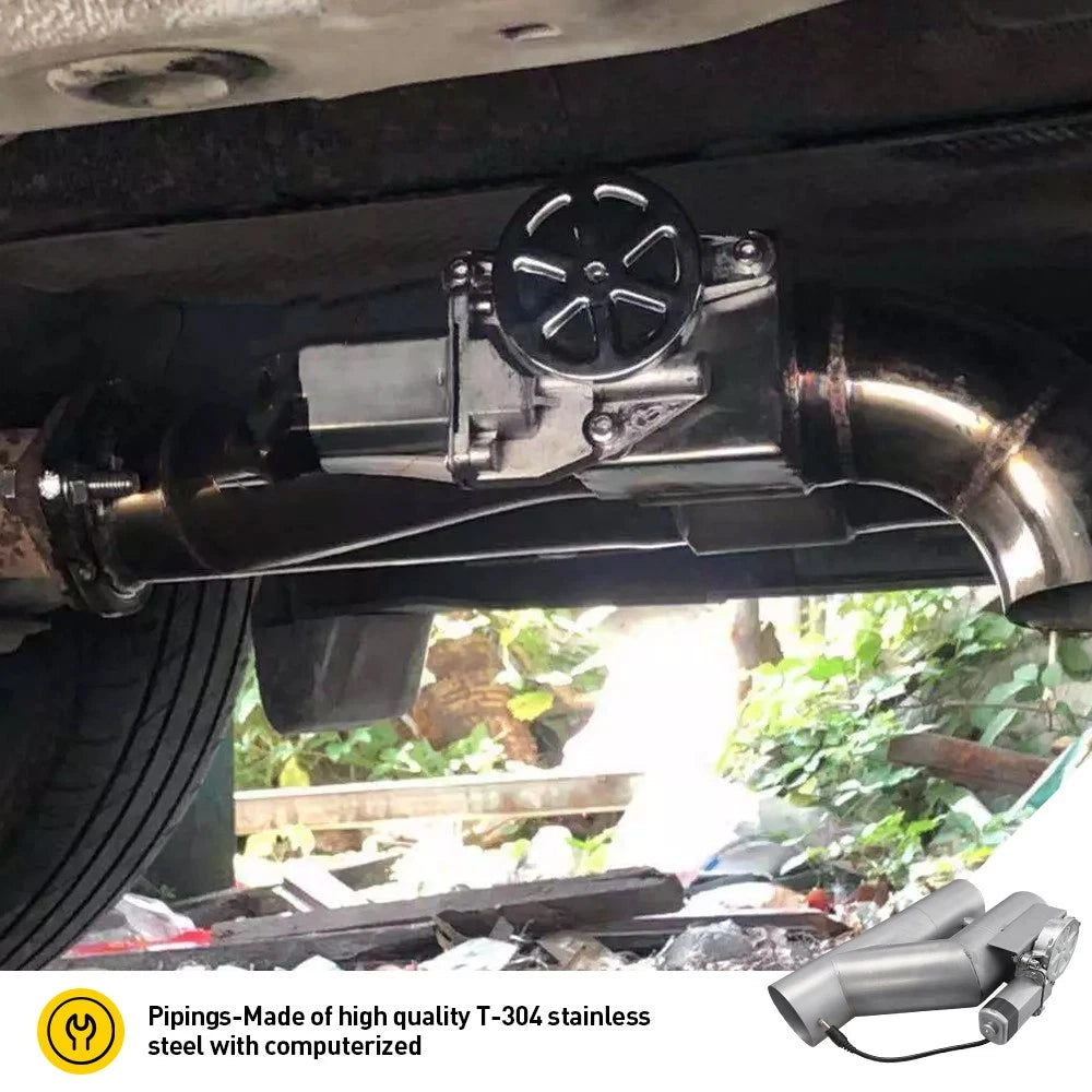 3" Electric Exhaust Valve Kit Downpipe Cut Off with Controller Remote Wire Key