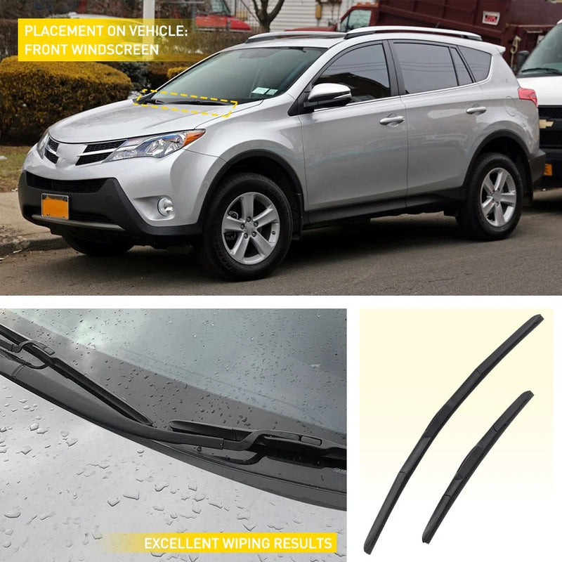 26"/16" Front Wiper Blades Set for Toyota RAV4 XA40 2013-2018 J-Hook