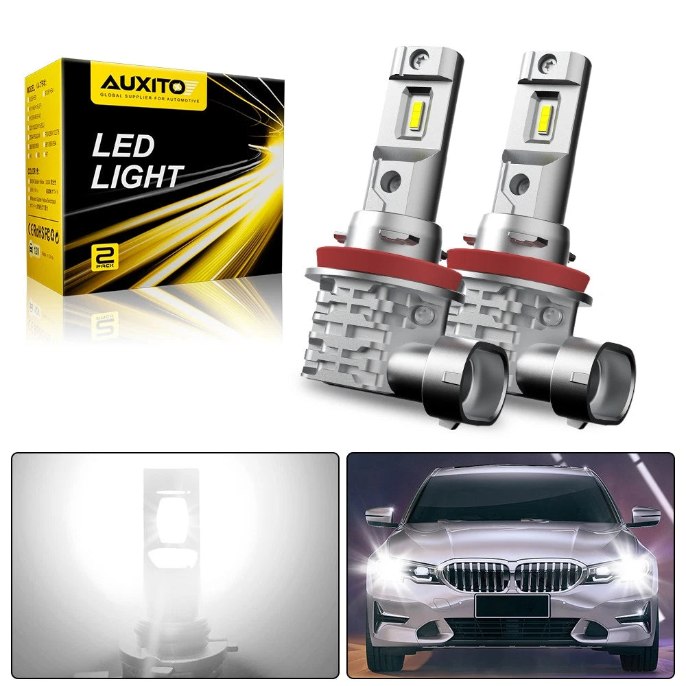 AUXITO H11 H8 LED Headlight Globes Kit Bulbs Beam H/Low 19000LM Bright White 12v