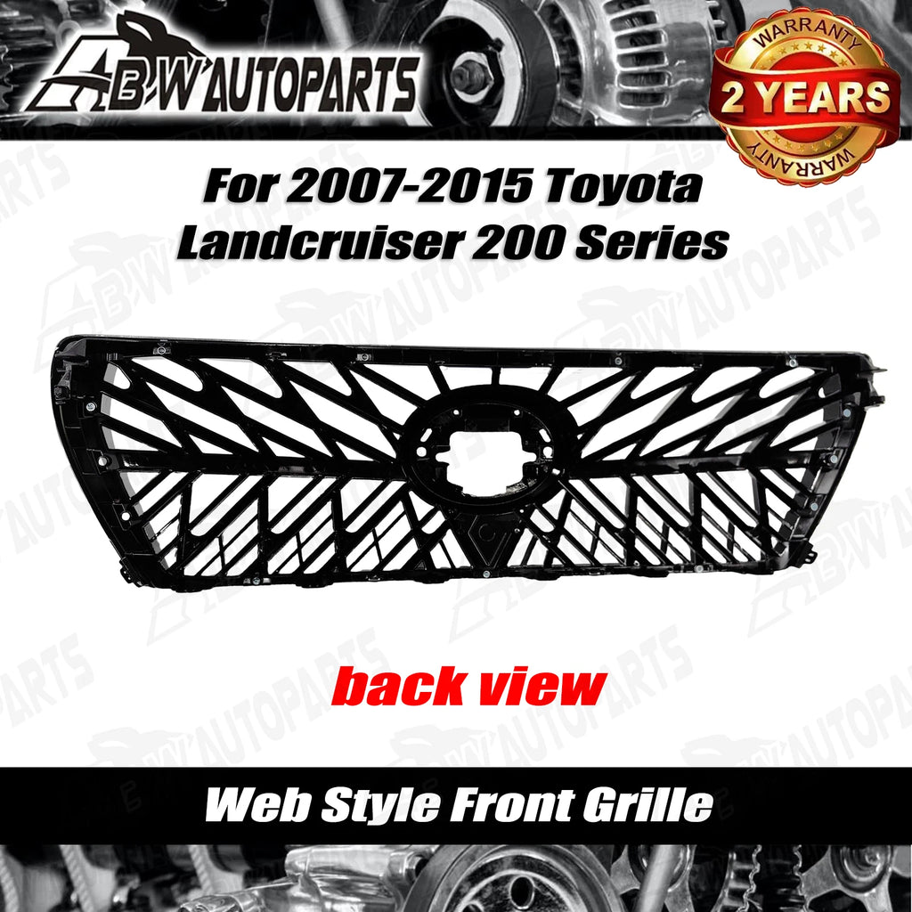 For 2007-2015 Toyota Landcruiser 200 Series Chrome Gloss black web Front Grille