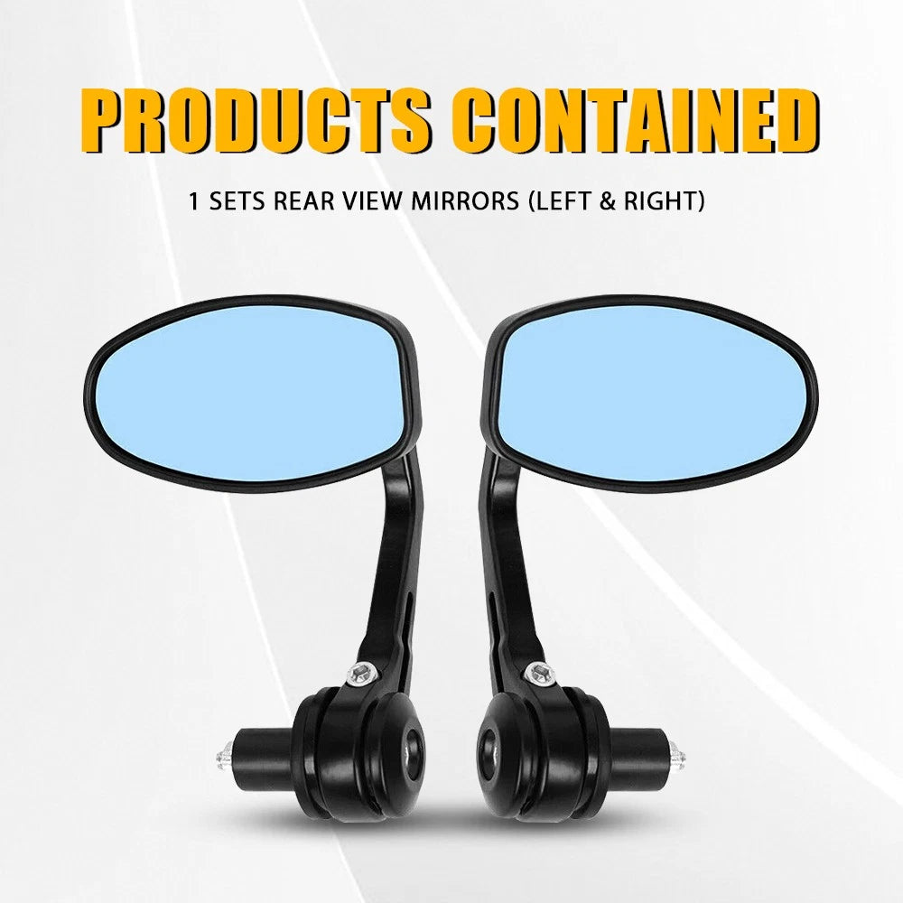 For MT07 Motorcycle 7/8" Handle Bar End Rearview Side Mirrors Black Universal