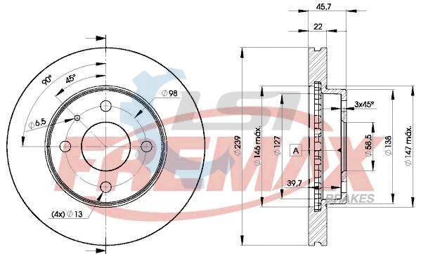 Fremax Front Brake Disc Rotors for Alfa Romeo 33 1.7 1988–1992