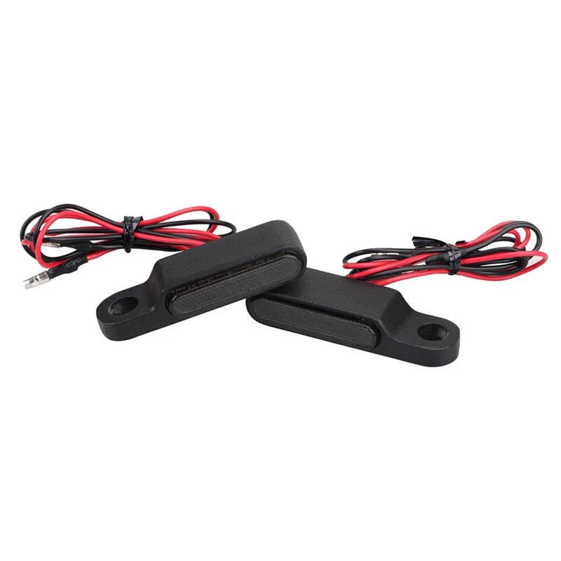 2x E-Mark 6 LED Mini Motorcycle Turn Signal Indicators, Amber 12V