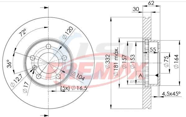 Front Brake Disc Rotors & Brake Pad Set with Sensor for BMW X5 E70 332mm