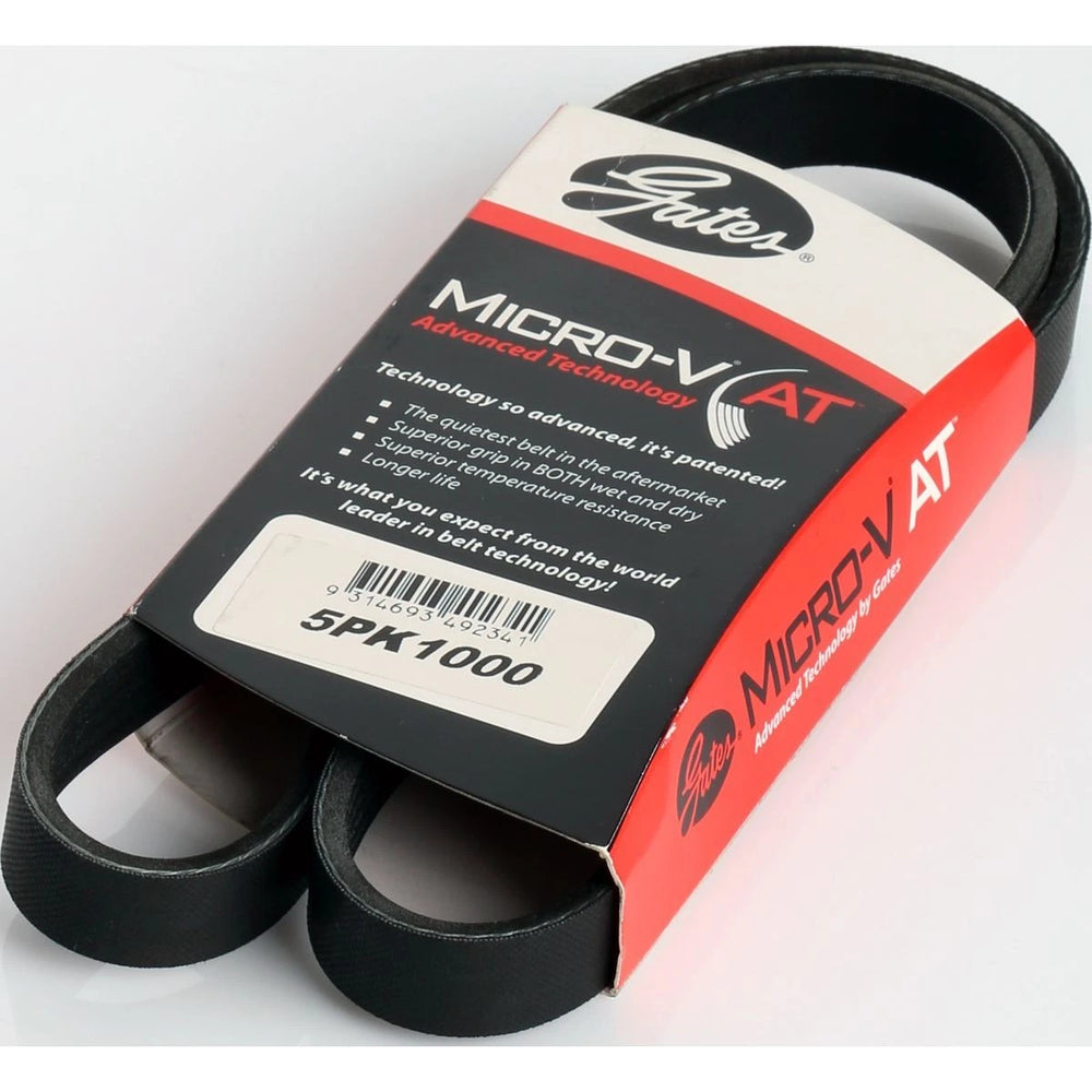 Gates 5PK1000 accessory drive ribbed belt, multi-rib V-belt for engine drive systems
