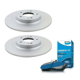 Rear Bendix Brake Pads + Disc Rotors For Mitsubishi ASX XA XB XC XD - OD 302mm