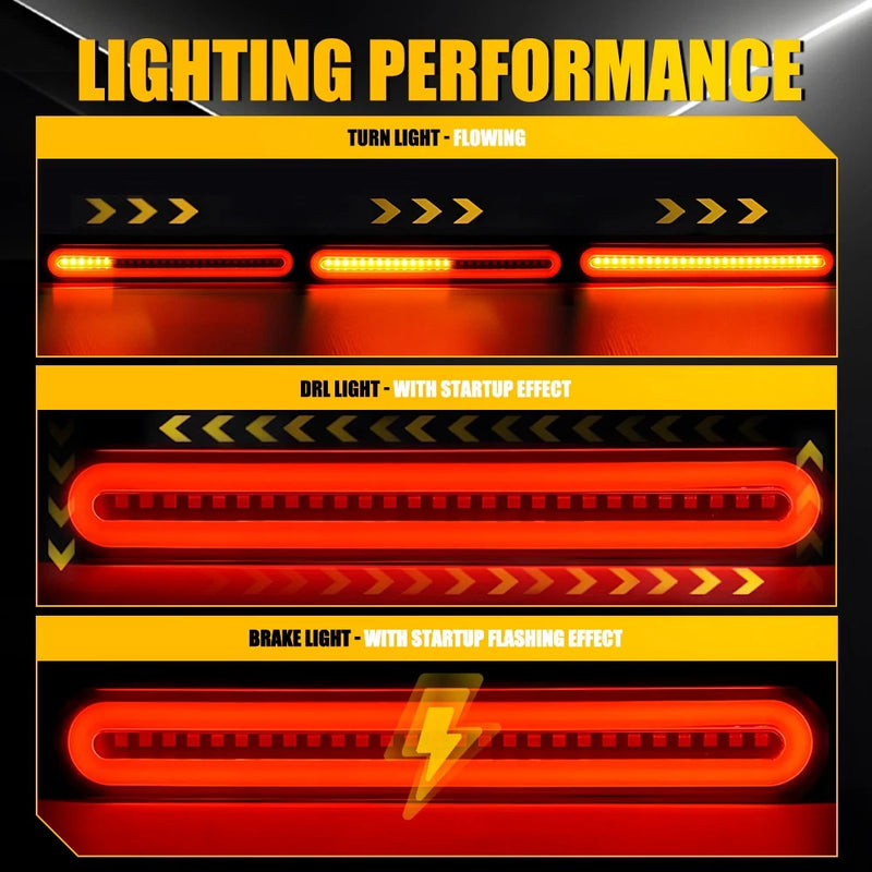 4x 87 LED Trailer Tail Lights Stop Indicator for Truck UTE 4WD 12V-24V