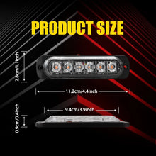 Load image into Gallery viewer, 10x Amber 6 LED Warning Light Truck Car Emergency Strobe Light Flashing Beacon