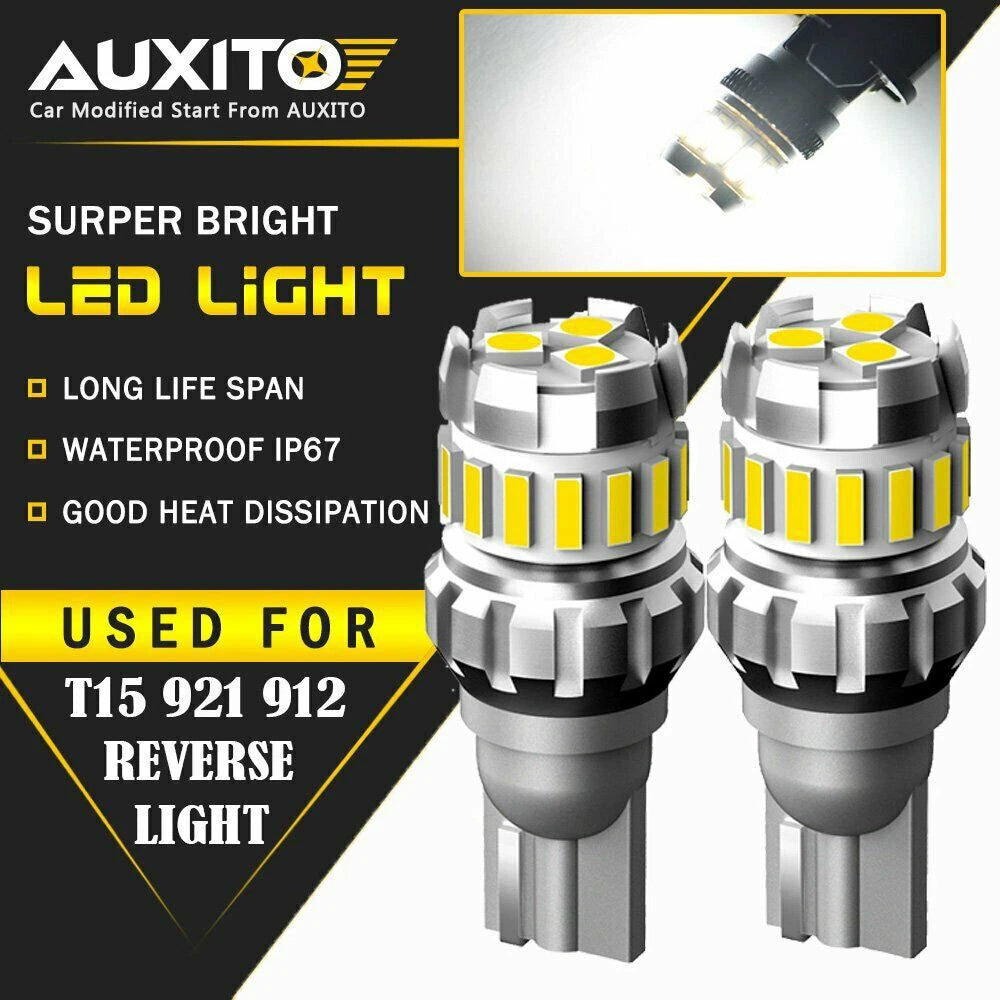 AUXITO 2X T15 921 W16W LED Backup Light Wedge Reverse CANBUS Car Globe 6500K AU