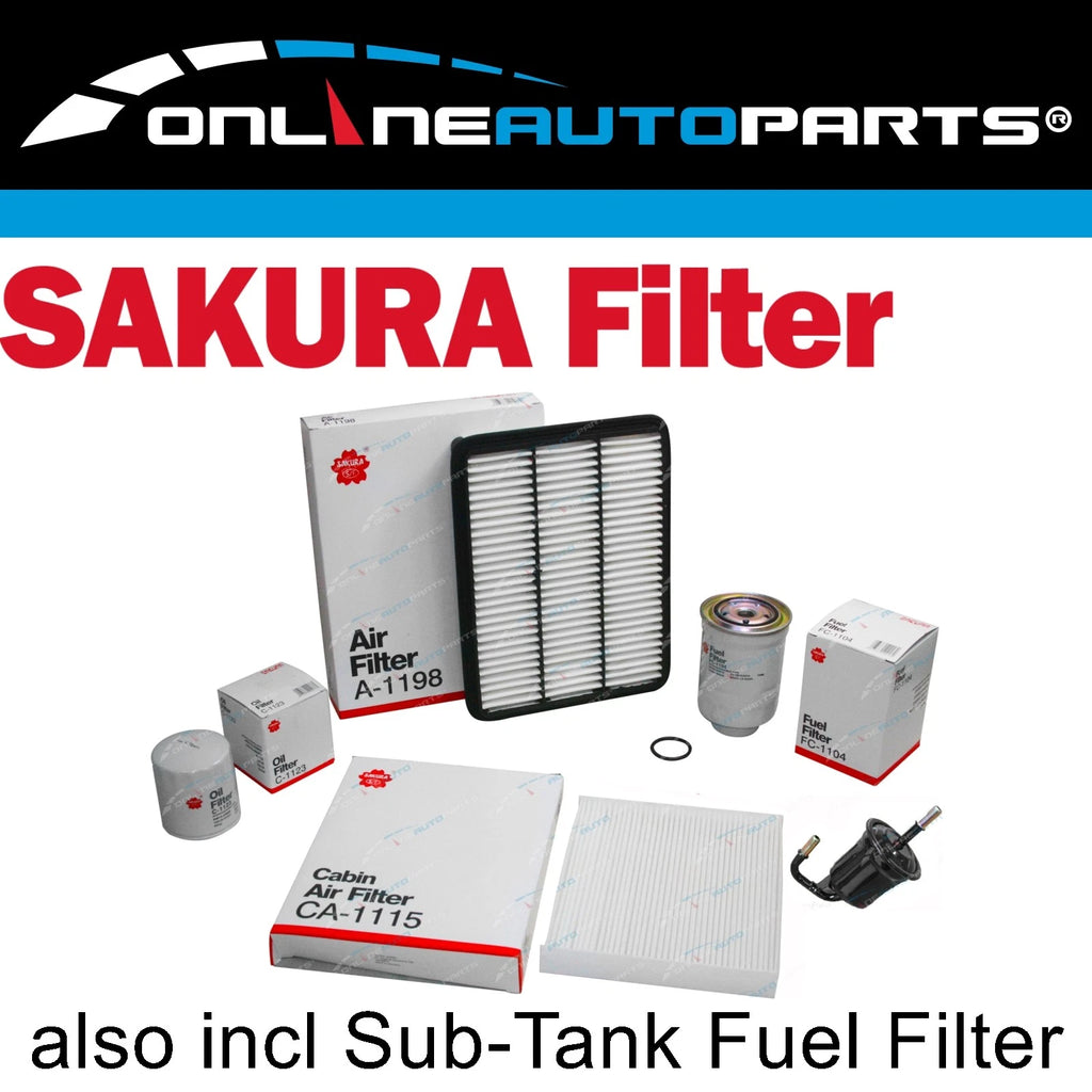 Air Oil Fuel & Cabin Filter Kit for Prado KDJ150 KDJ155 4cyl 1KD-FTV 3.0L