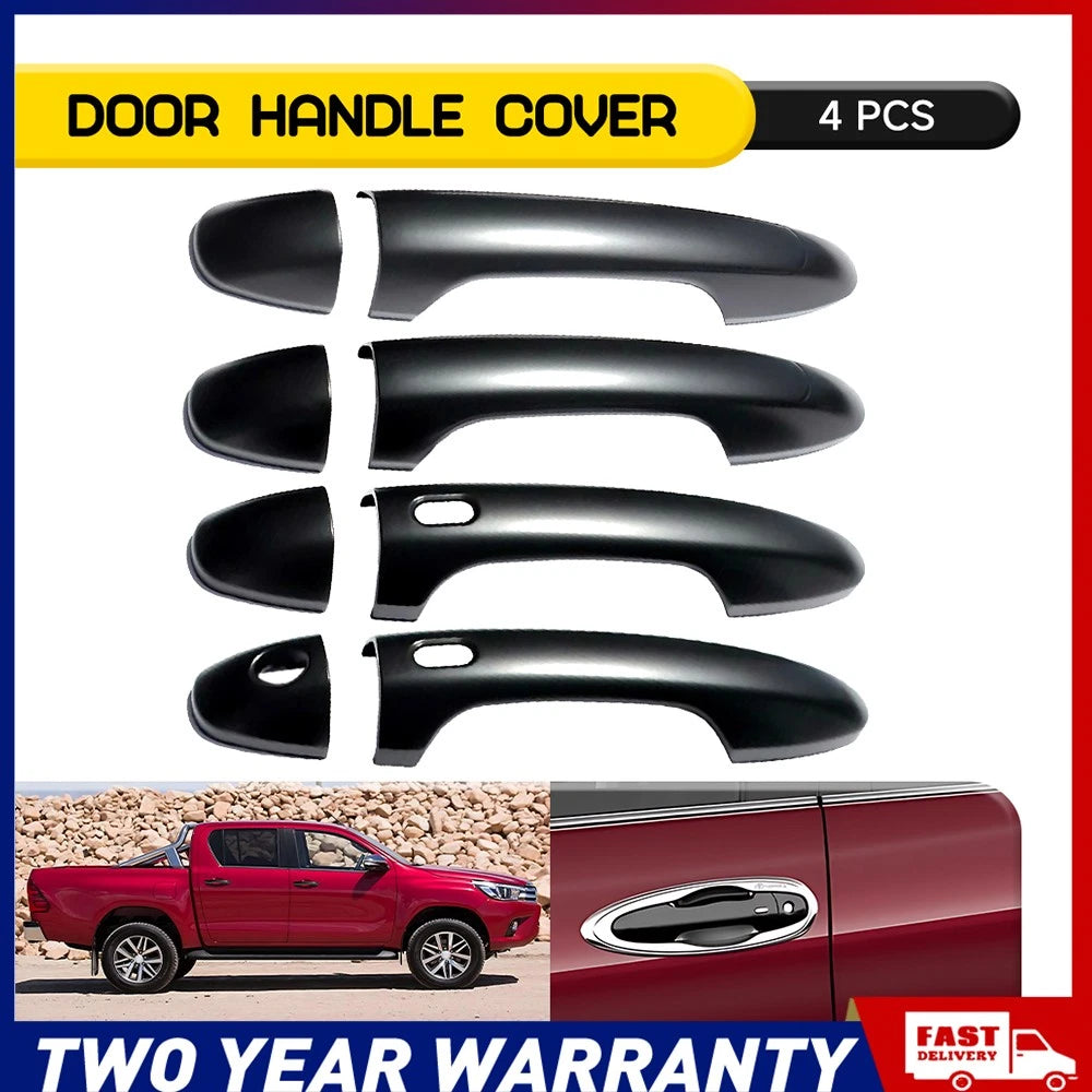 Door Handles Covers Matte Black Suitable For Toyota Hilux 2015-21 Keyless Hole