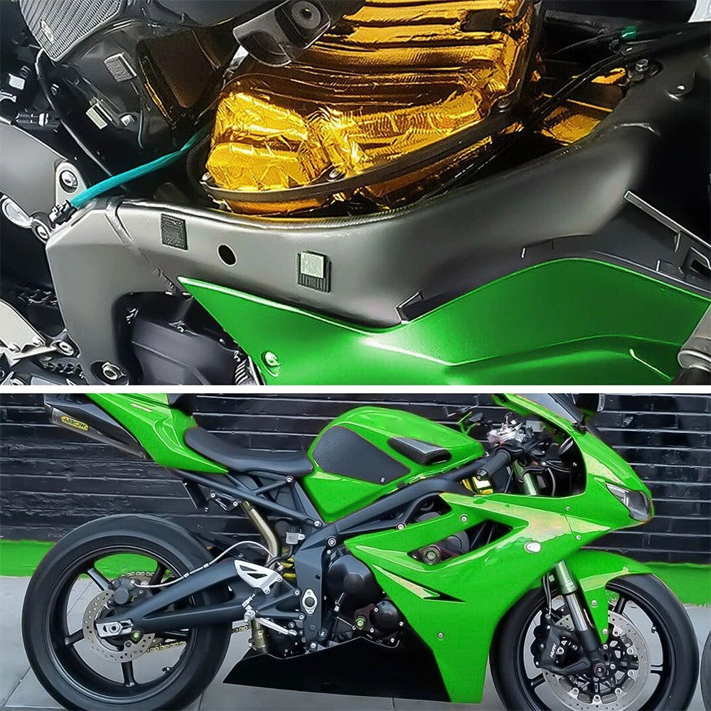 Gold Foil Heat Insulating Tape Wrap Hose Reflective Adhesive Shield 50mm X 10m