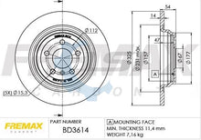 Load image into Gallery viewer, Fremax Rear Disc Rotors for Mercedes Benz ML250 CDI W166 2.1 2012-2015