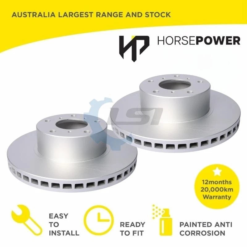 Pair of 296mm front vented brake disc rotors for Holden Commodore VT to VZ