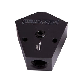 Aeroflow AF451-08BLK Fuel Block 3/8 - 3/8 In - Out Black 1/8