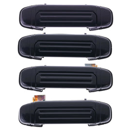 Door Handle Outer for Mitsubishi Pajero 91-00 Set 4 Black FRONT REAR LEFT+RIGHT