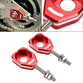 Motorcycle Rear Chain Adjuster Tensioner Red For HONADA All CRF110 2013-2023 ST