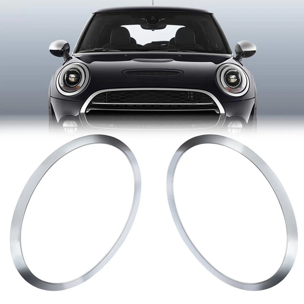 Left+Right Headlight Trim Ring Cover For BMW For Mini Cooper F55 F56 F57 14-21 S