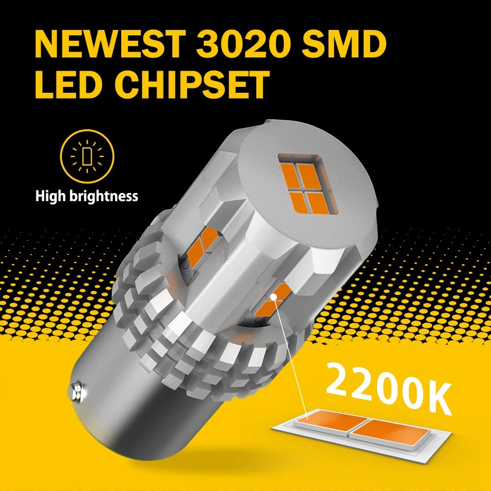 2-10x BA15S 1156 P21W LEDS TURN SIGNAL LIGHT INDICATOR CANBUS BULB GLOBE AMBER A