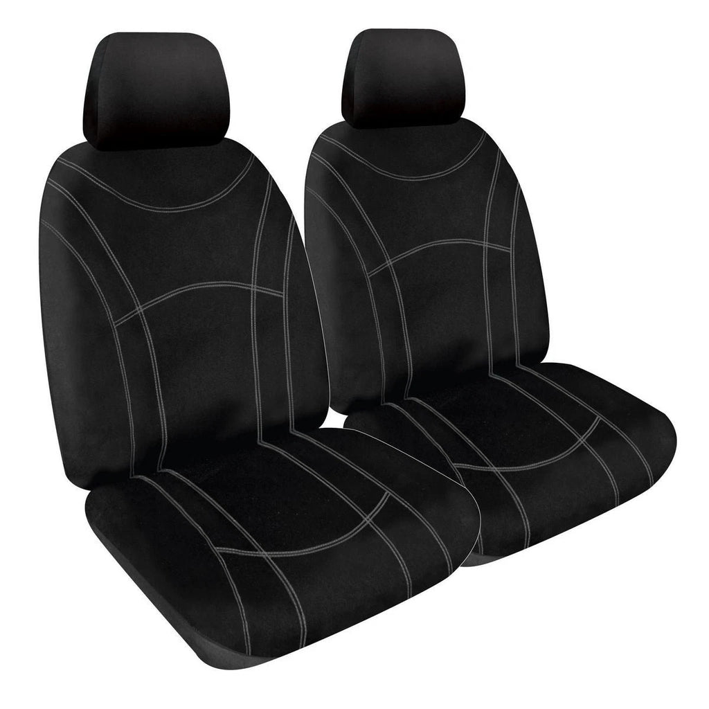 Sperling Getaway Neoprene Front Black - Silver Stitch Seat Covers Suits Nissa...