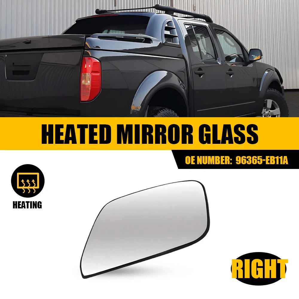 Right Side Mirror Glass for Nissan Navara D40 2007-2015 With Heated Convex Base