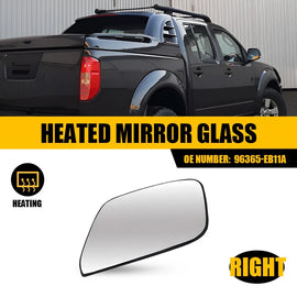 Right Side Mirror Glass for Nissan Navara D40 2007-2015 With Heated Convex Base