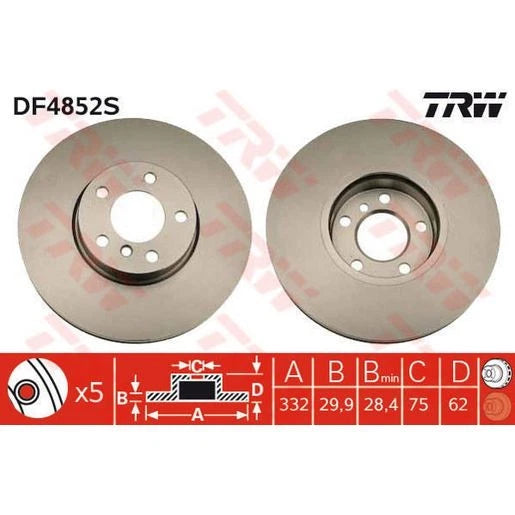 TRW Brake Rotor Front DF4852S