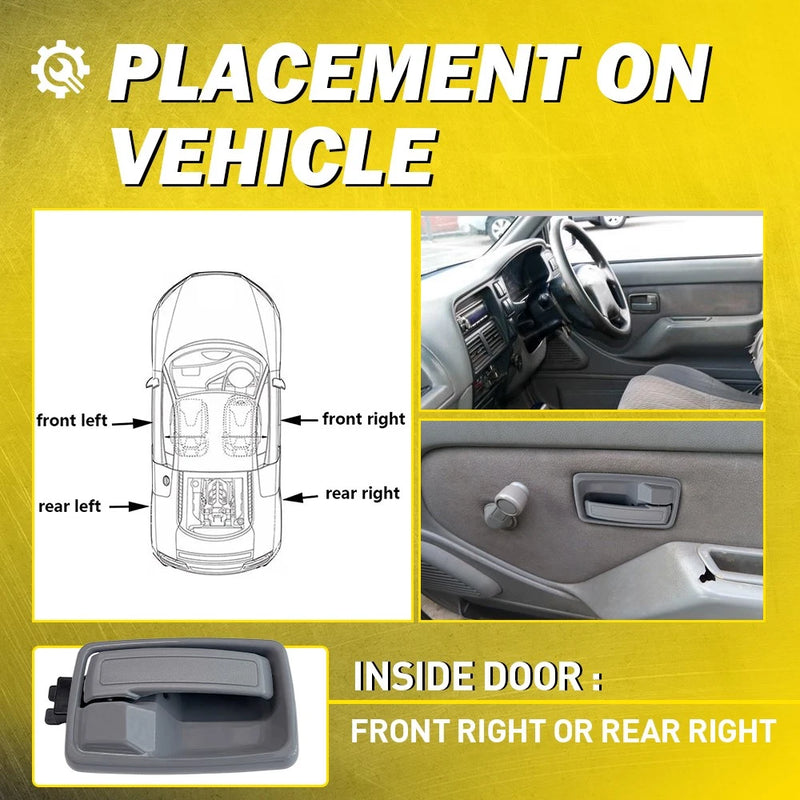 RH Inner Door Handle Front/Rear Grey for Holden Rodeo TF 1988-2003