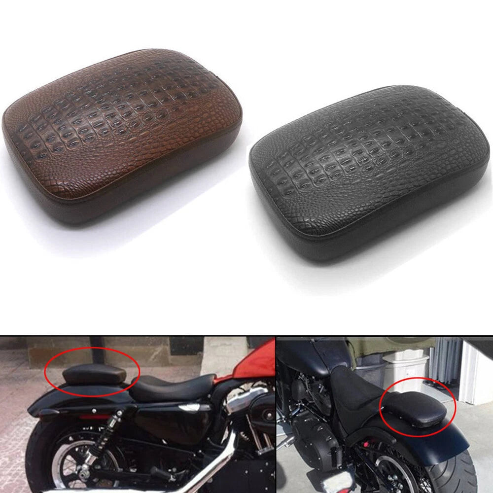 Black Rear Passenger Seat Pillion Pad 8 Suction Cup Fit For Harley Chopper ST