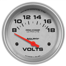 Load image into Gallery viewer, Autometer Ultra-Lite 2-5/8in Voltmeter Gauge 8-18 Volts Short Sweep Electric ...