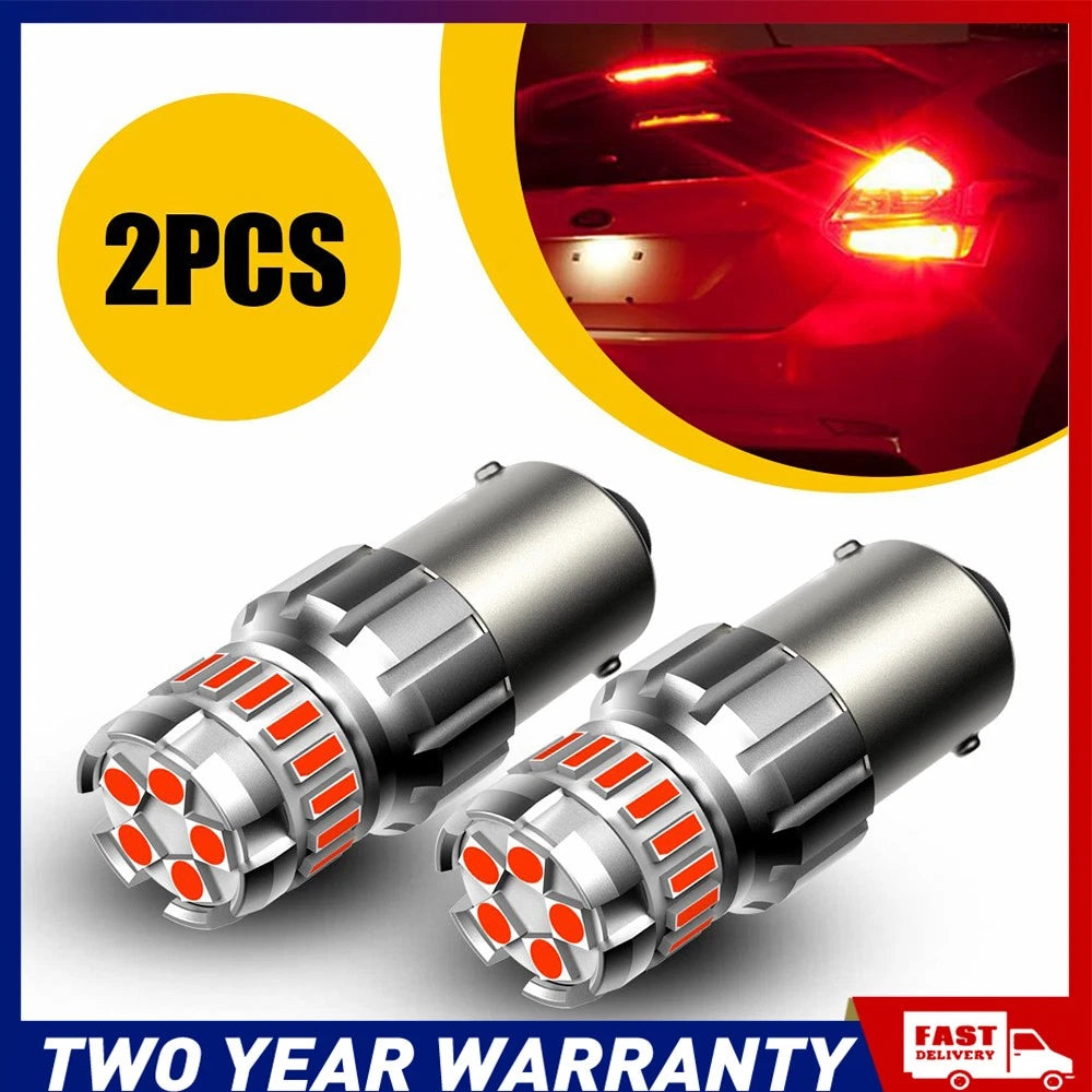 4x AUXITO BA15S 1156 P21W BRIGHT STOP RED LED CANBUS BREAKE LIGHT BULB Globe A