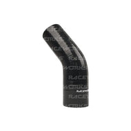 Raceworks 45° Silicone Reducer Elbow 2.5in to 2.75in Black Hose