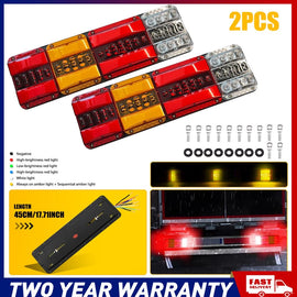 2X 244 LED Tail Lights Stop Reverse Indicator Trailer Caravan Truck Univerasl