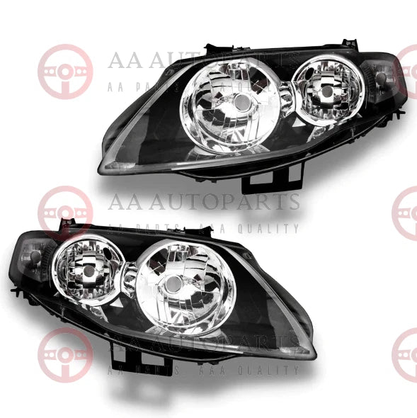 Black Headlights Pair For Ford Falcon FG XT MK1 G6 G6E F6 Brand New Replacement