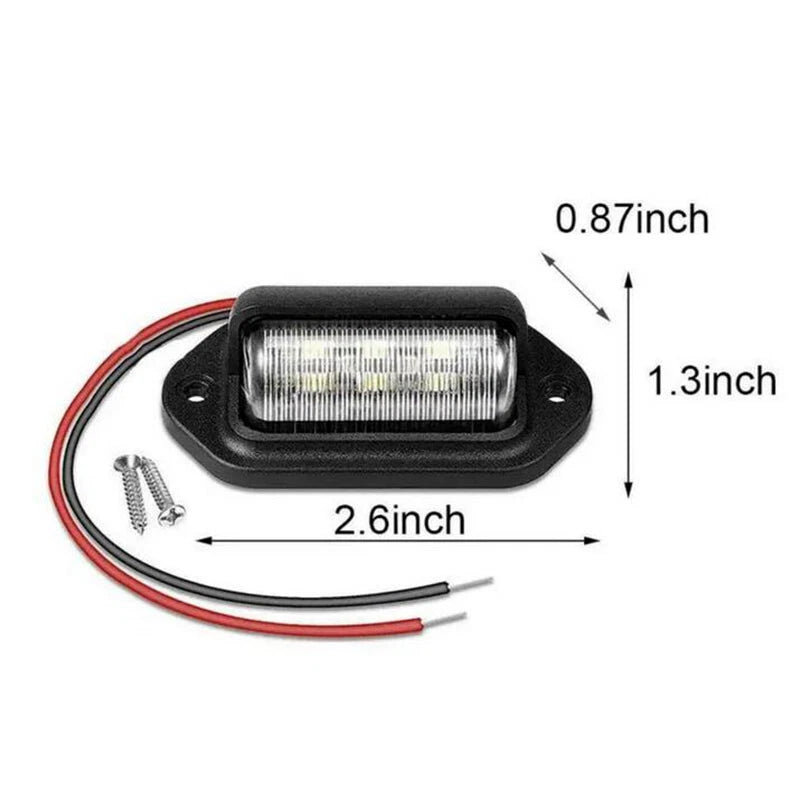 Pair 6 LED License Number Plate Light Lamps for Truck SUV Trailer Lorry 12/24V S