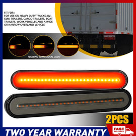 8X 100LED Waterproof 12V Rear Stop Brake Turn Tail Lights Truck Trailer NEWA