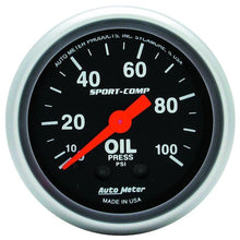 Load image into Gallery viewer, Autometer Sport Comp 2-1/16in Oil Pressure Gauge 0-100PSI Mechanical AU3321