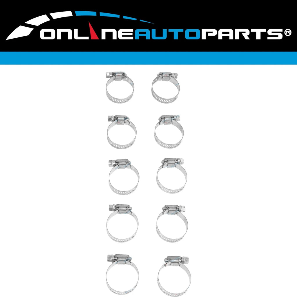 10 x Perforated Part Stainless 17-38mm Hose Clamps Bulk Buy